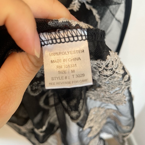 Haute Project Los Angeles black sheer embroidered beach cover up - Picture 3 of 6